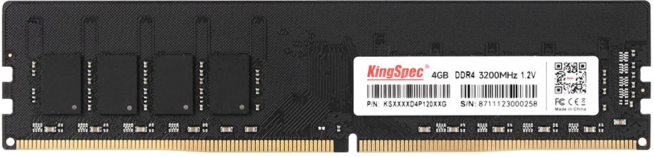 Память DDR4 4Gb 3200MHz Kingspec KS3200D4P12004G RTL LONG DIMM 288-pin 1.2В single rank