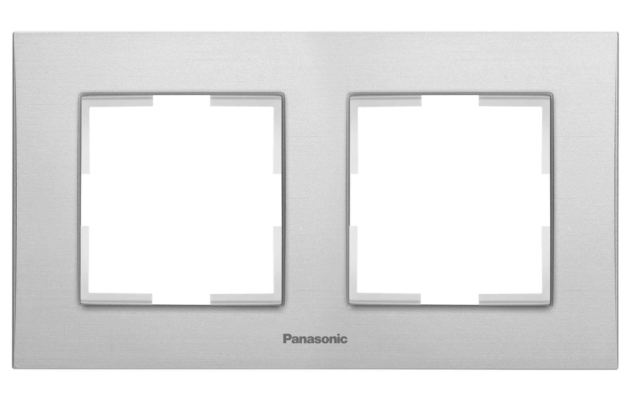 Рамка Panasonic Karre Plus WKTF08023AS-RU 2x горизонтальный монтаж металл серебро (упак.:1шт)