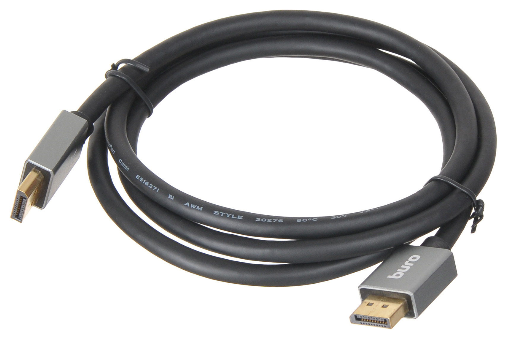 Кабель аудио-видео Buro DisplayPort (m)/DisplayPort (m) 1.5м. Позолоченные контакты черный (BHP-DPP-1.4-1.5G)