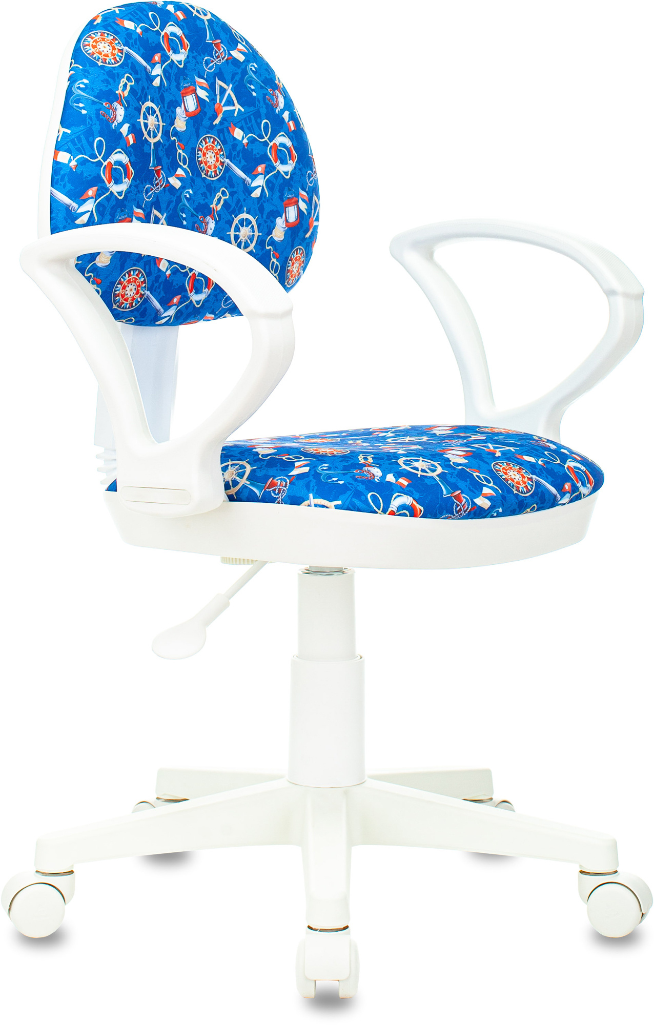 Кресло детское Бюрократ KD-3/WH/ARM синий морская тематика sea крестовина пластик пластик белый