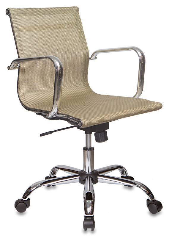 Кресло руководителя Бюрократ CH-993-Low золотистый сетка низк.спин. крестовина металл хром