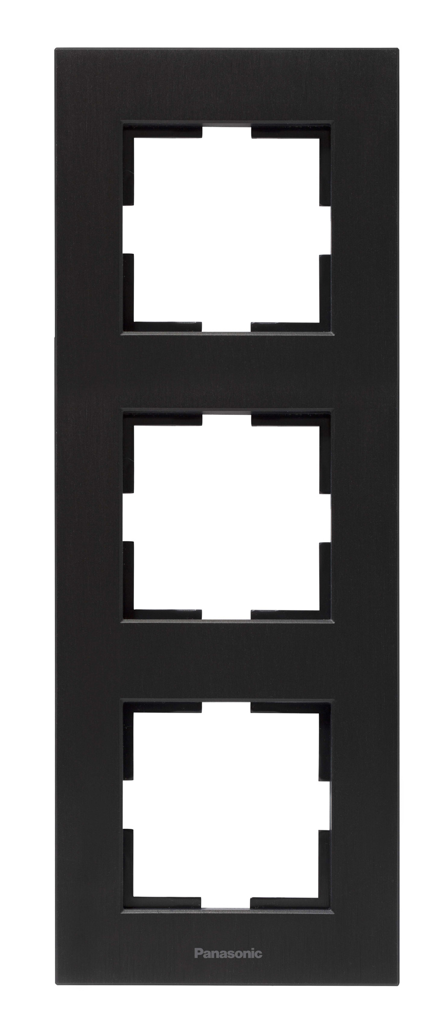 Рамка Panasonic Karre Plus WKTF08133AB-RU 3x вертикальный монтаж металл черный (упак.:1шт)
