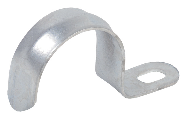 Скоба IEK CMAT10-21-010 однолапковый 21мм оцинкованная сталь белый (упак.:10шт)