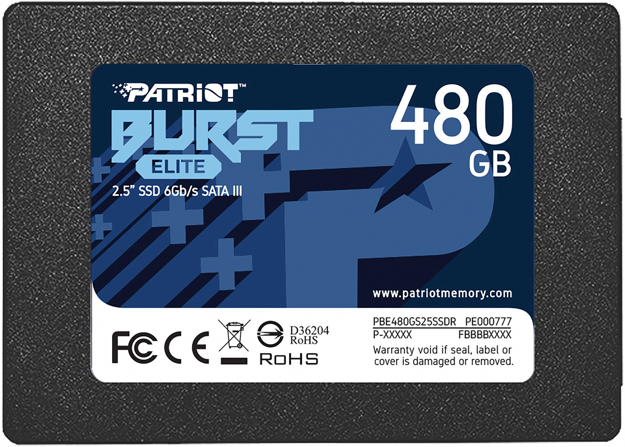 Накопитель SSD Patriot SATA III 480Gb PBE480GS25SSDR Burst Elite 2.5"