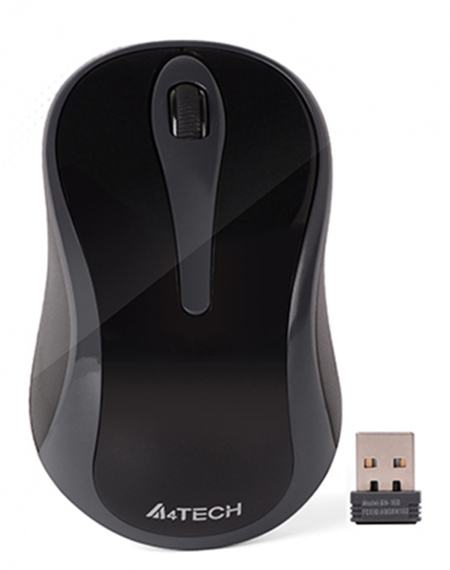 Мышь A4 V-Track G3-280A серый/черный оптическая (1000dpi) беспроводная USB (3but)