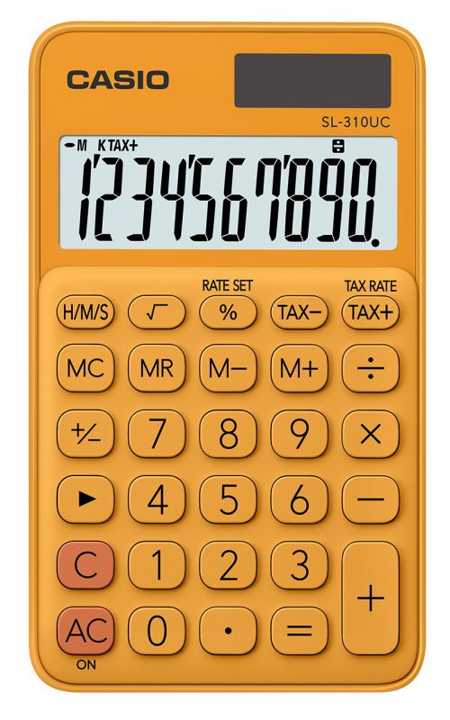Калькулятор карманный Casio SL-310UC-RG-W-EC оранжевый 10-разр.