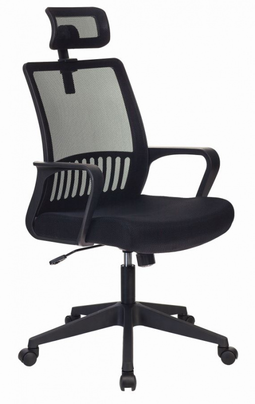 Кресло Бюрократ MC-201-H черный TW-01 TW-11 сетка/ткань с подголов. крестовина пластик
