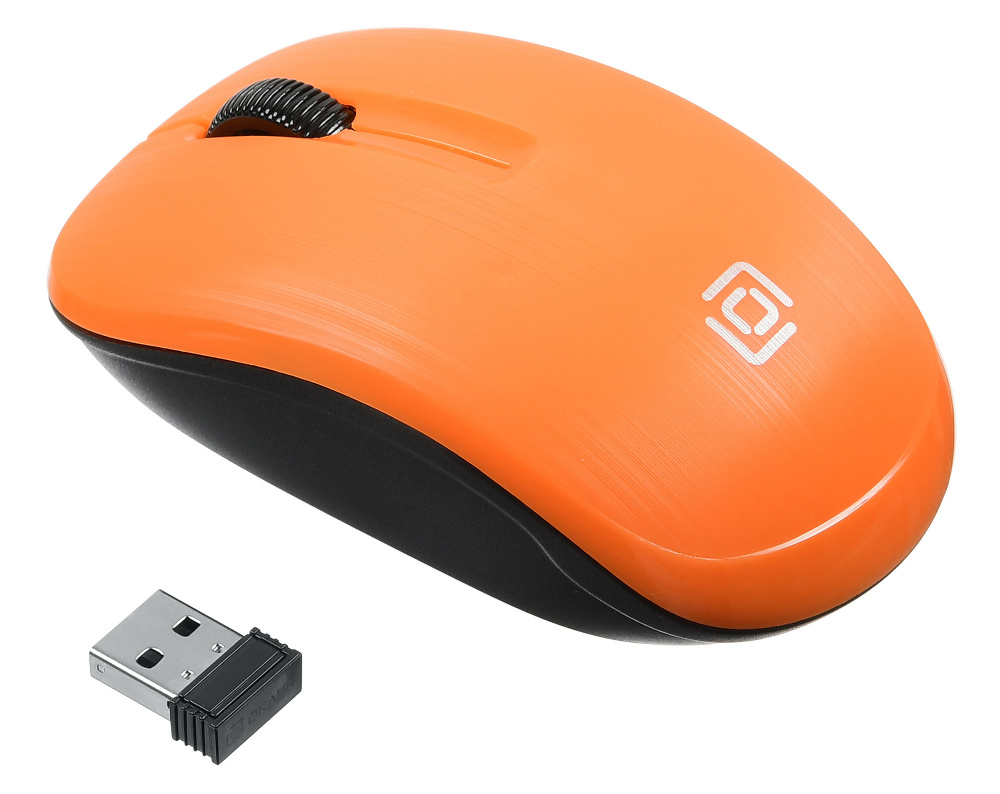 Мышь Oklick 525MW оранжевый оптическая (1000dpi) беспроводная USB (2but)