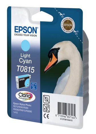Картридж струйный Epson T0815 C13T11154A10 светло-голубой (11.1мл) для Epson R270/290/RX590