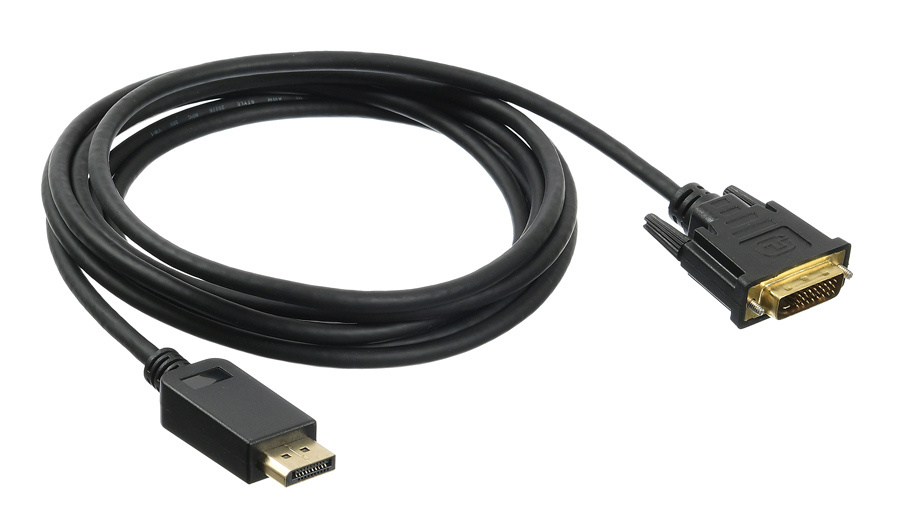 Кабель аудио-видео Buro 1.1v DisplayPort (m)/DVI-D (Dual Link) (m) 3м. Позолоченные контакты черный (BHP DPP_DVI-3)