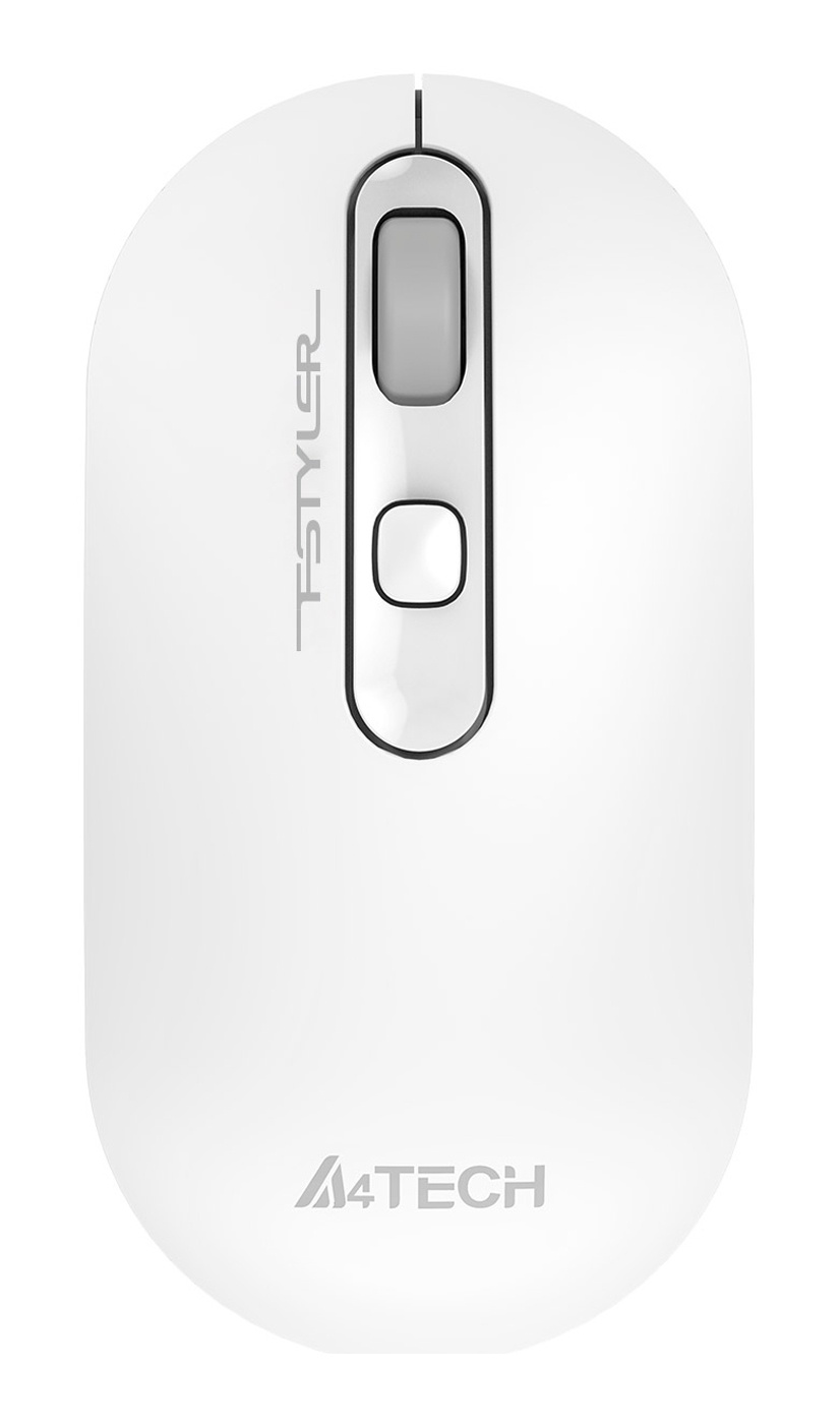 Мышь A4 Fstyler FG20 белый оптическая (2000dpi) беспроводная USB для ноутбука (4but)