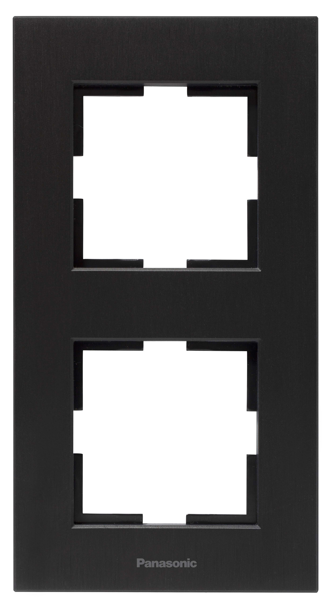 Рамка Panasonic Karre Plus WKTF08123AB-RU 2x вертикальный монтаж металл черный (упак.:1шт)