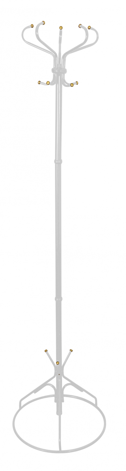 Вешалка напольная Бюрократ Ажур-2Ф 144/WHITE белый основание крестовина наконечники латунь крючки двойные для верхней одежды метал.