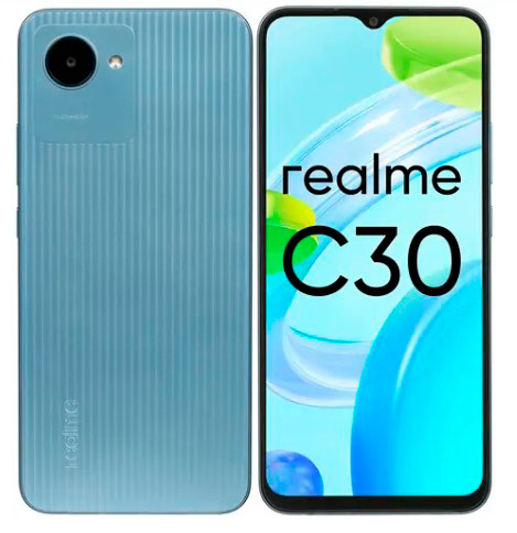 Смартфон Realme C30 32Gb 2Gb голубой моноблок 3G 4G 6.5" 720x1600 Android 11 8Mpix 802.11 b/g/n GPS GSM900/1800 GSM1900 TouchSc