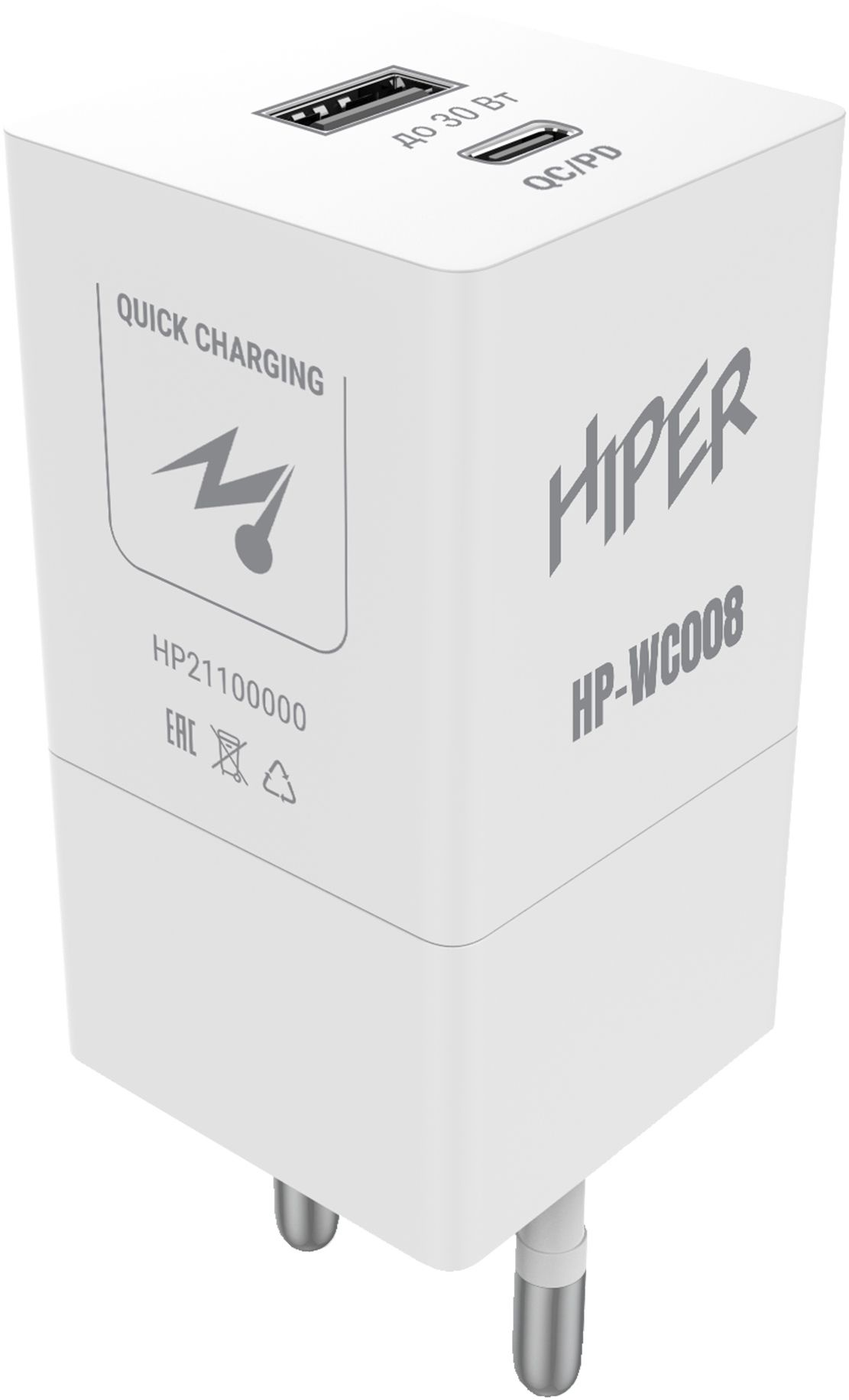Сетевое зар./устр. Hiper HP-WC008 PD+QC белый
