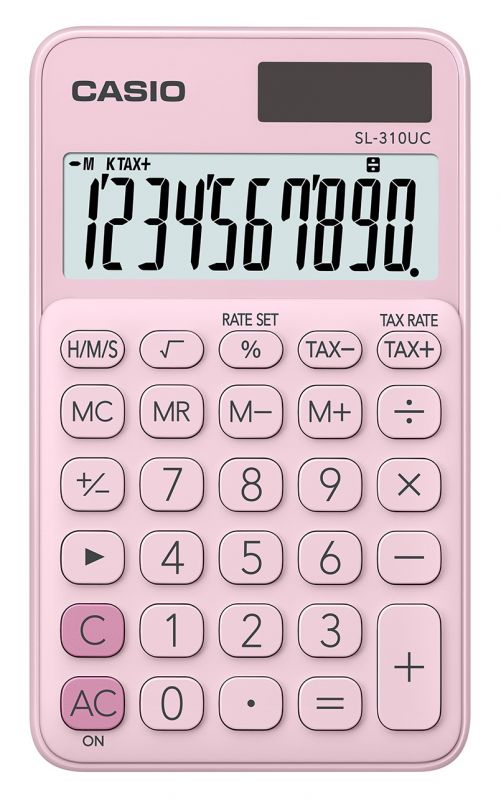 Калькулятор карманный Casio SL-310UC-PK-W-UC розовый 10-разр.