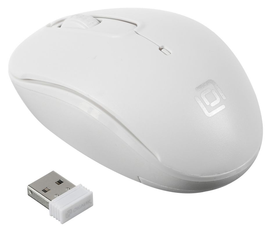 Мышь Oklick 505MW белый оптическая (1000dpi) беспроводная USB (3but)