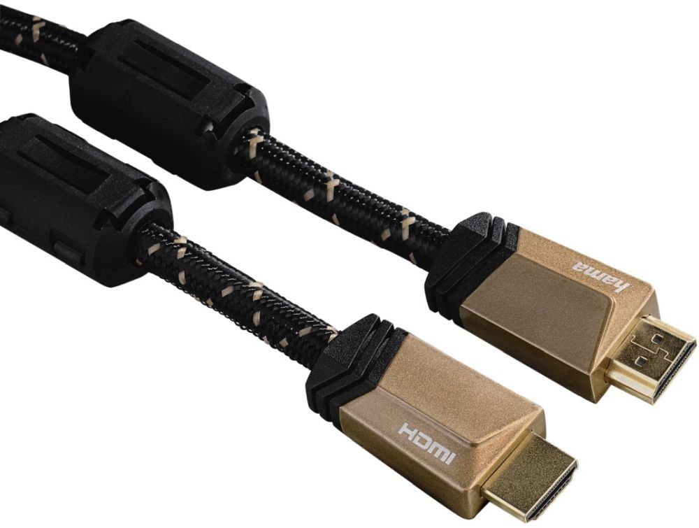 Кабель аудио-видео Hama Premium HDMI (m)/HDMI (m) 1.5м. феррит.кольца Позолоченные контакты черный 5зв (00122210)