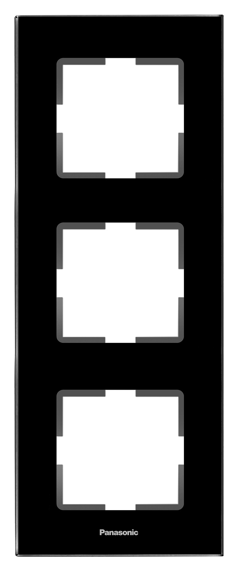 Рамка Panasonic Karre Plus WKTF08133GG-RU 3x вертикальный монтаж стекло черный (упак.:1шт)