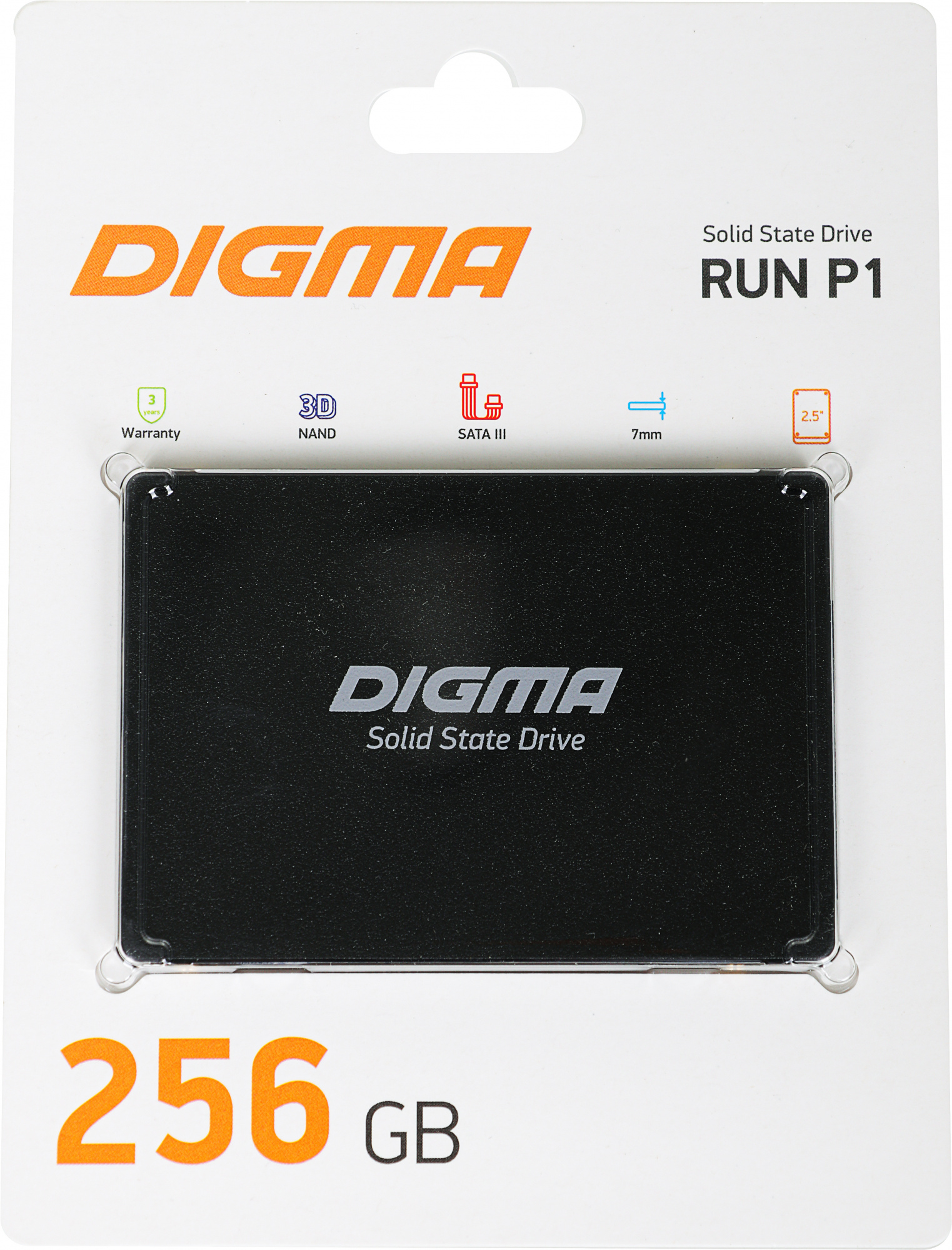 Накопитель SSD Digma SATA III 256Gb DGSR2256GP13T Run P1 2.5"