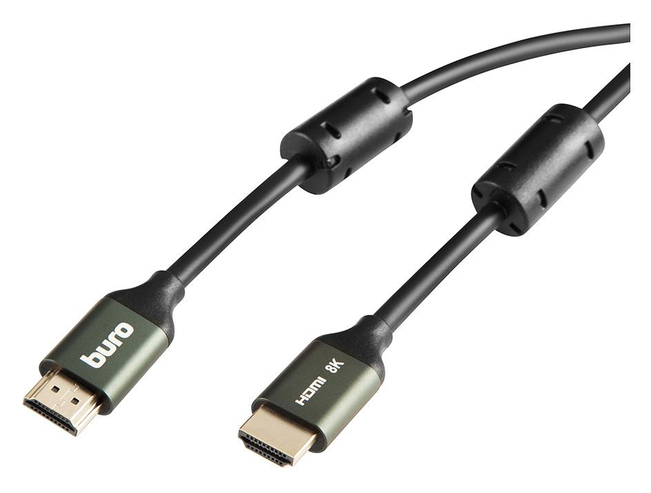 Кабель аудио-видео Buro HDMI (m)/HDMI (m) 2м. феррит.кольца Позолоченные контакты черный (BHP-HDMI-2.1-2G)