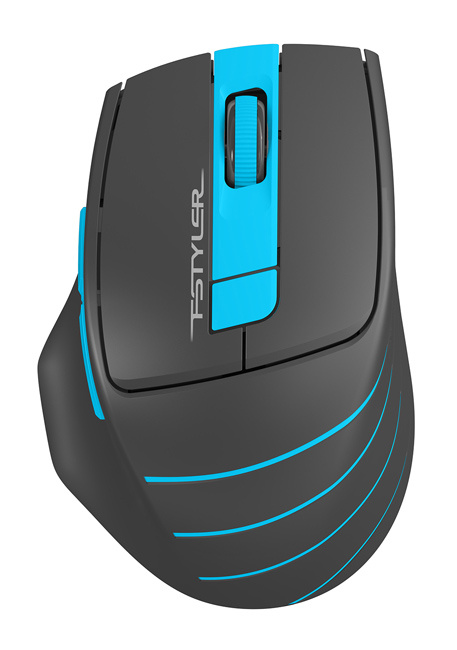 Мышь A4 Fstyler FG30 серый/синий оптическая (2000dpi) беспроводная USB (6but)