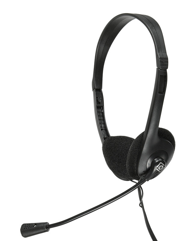 Наушники с микрофоном Оклик HS-M143VB черный 1.8м накладные оголовье