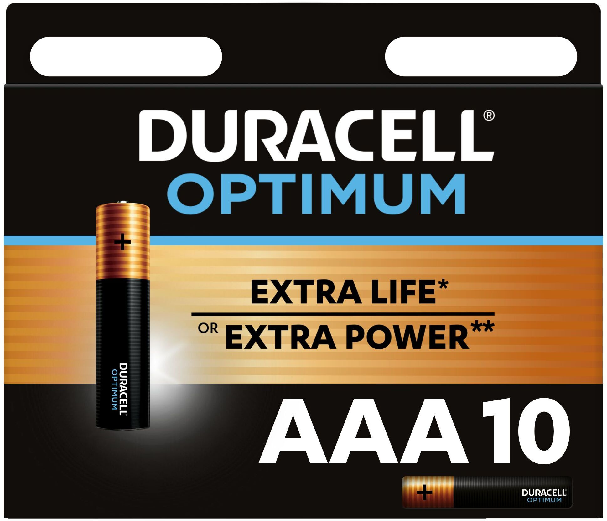 Батарея Duracell Alkaline LR03 Optimum AAA (10шт) блистер
