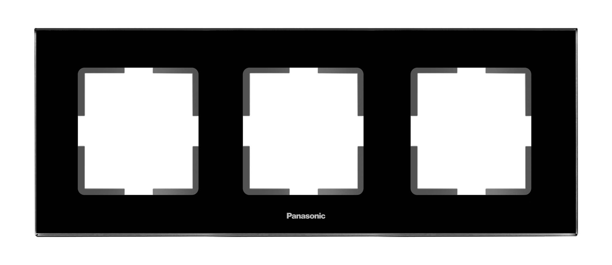 Рамка Panasonic Karre Plus WKTF08033AB-RU 3x горизонтальный монтаж металл черный (упак.:1шт)