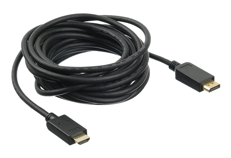 Кабель аудио-видео Buro v. 1.2 DisplayPort (m)/HDMI (m) 5м. Позолоченные контакты черный (BHP DPP_HDMI-5)