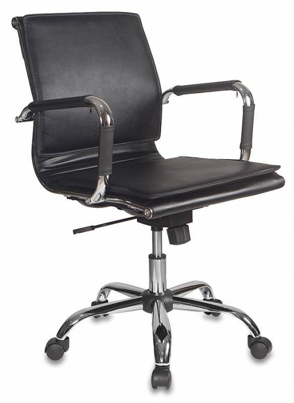 Кресло руководителя Бюрократ Ch-993-Low черный эко.кожа низк.спин. крестовина металл хром